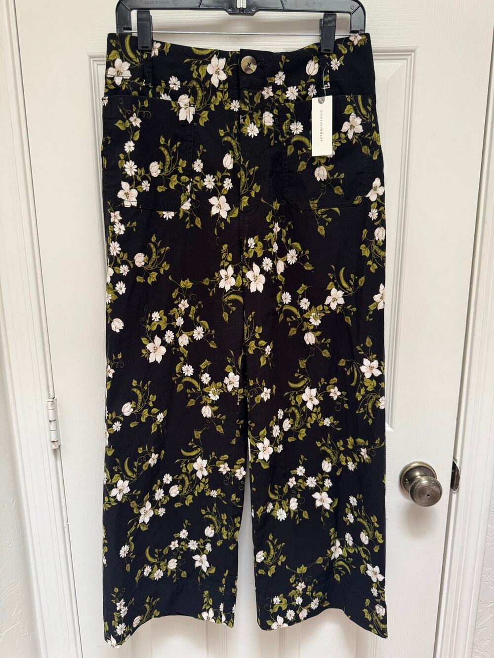 Anthro Maeve The Colette Floral Motif Crop Pants Size 30 NWT Wide Leg